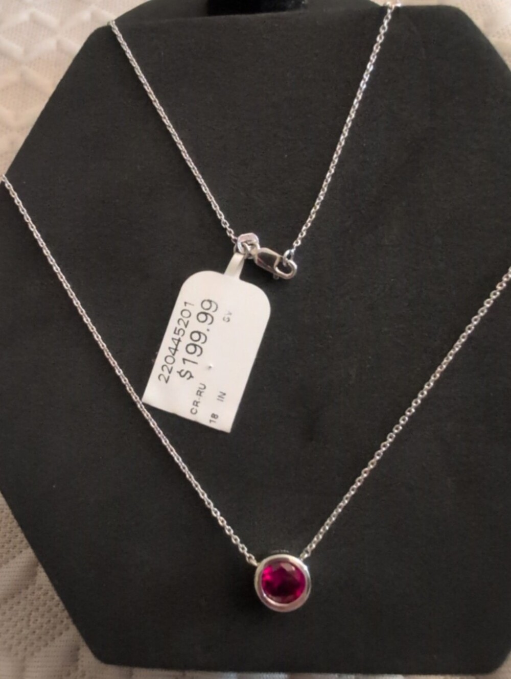 Ruby Necklace. Sterling silver. $199 Retail. - Picture 3 of 6